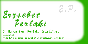 erzsebet perlaki business card